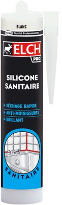 Mastic Silicone Sanitaire Blanc 300 ml ELCH PRO