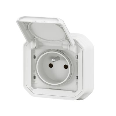 Prise 2 pôles + terre encastrable Plexo blanc IP55 - LEGRAND