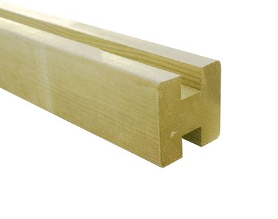 Poteau bois intermédiaire pin traité autoclave classe 4 vert rainuré - 90 x 90 x 2400 mm - DEBARGE