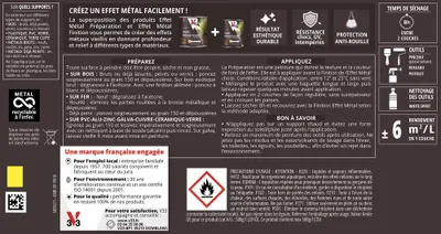 Préparation effet métal peinture multi- V33matériaux fonte 0,5 L - V33