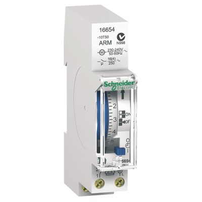 Interrupteur horaire analogique journalier modulaire avec réserve 100h - Resi9 SCHNEIDER ELECTRIC