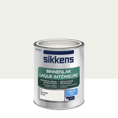 Peinture Laque intérieure blanc chaux satin 0,75 L - SIKKENS