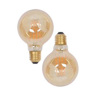 Lot de 2 ampoules G80 dimmable ambree E27 8W = 729 lumens blanc chaud - COREP