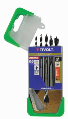 Mèches bois diamètre de 3 à 8 mm Shock series par 5 TIVOLY