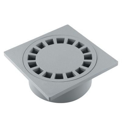 Siphon de cour 150x150mm sortie intégrée Ø40/50/63 gris - FITT