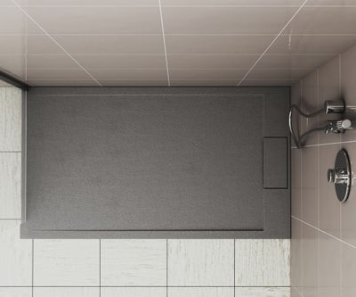 Receveur de douche 90x160 cm résine gris mat Island - OCEA