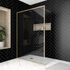 Paroi de douche latérale fixe 140x200 cm profilé or verre transparent 6 mm Golden Edge - AURLANE