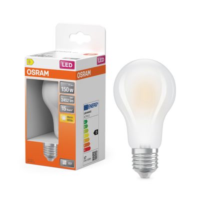 Ampoule LED E27 dépolie 16 W=2500 lumens blanc chaud OSRAM