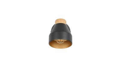 Spot E14 Valentin noir et bois 10W - REALITY