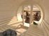 Sauna extérieur rond en bois Palmako Anita 4 places avec poêle et façade vitrée - 10,4 m² - PALMAKO