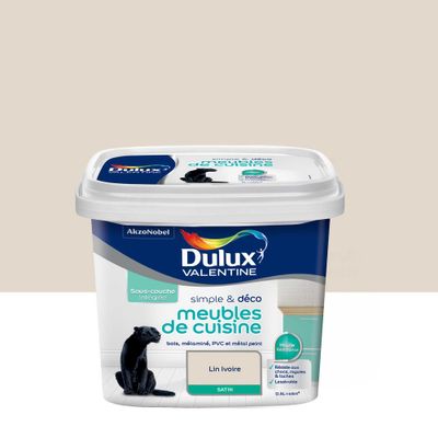 Peinture pour meubles de cuisine simple & déco Lin Ivoire Satin 0,5 L - DULUX VALENTINE