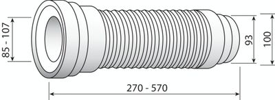 Pipe WC souple extensible 270-570mm - FITT