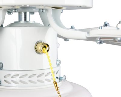 Ventilateur de plafond avec lumière E27 à tirette Blanc/bois Ø106cm - Hammerfest REALITY