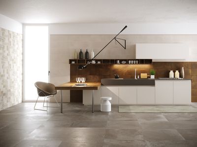 Faïence murale intérieur effet ciment CRETE cannelle ép 8.3 mm 25 x 75 cm 1,50 pqt/m² HERBERIA