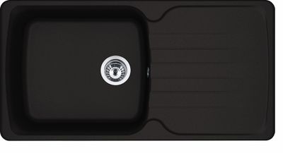 Evier de cuisine fragranit noir onyx 97x50 cm 1 bac 1 egouttoir Azur - FRANKE