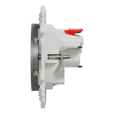 Prise affleurante 2 pôles + terre aluminium - Odace 2011 SCHNEIDER ELECTRIC