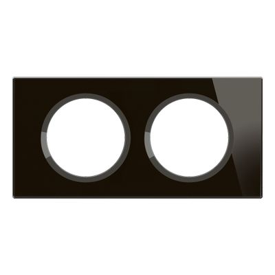 Plaque de finition 2 postes Verre onyx noir - Céliane LEGRAND