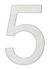 Chiffre 5 adhésif hauteur 76 mm inox THIRARD