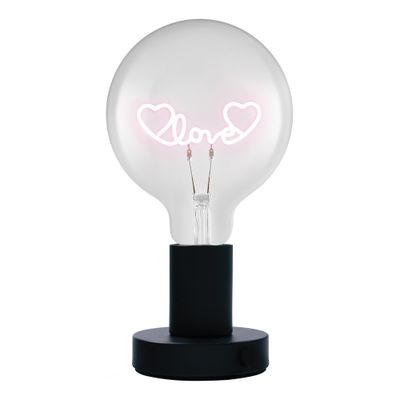 Lampe à poser avec ampoule à message néon E27 Love 1,2W - OSRAM