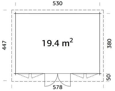 Chalet de jardin en bois Lisa avec toit plat - 25,8 m² hors-tout - Livraison à domicile incluse - PALMAKO