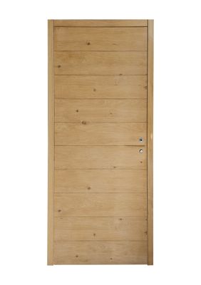 Bloc-porte H.204 X l.93 cm décor plaqué chêne ALTAÏ âme pleine poussant droit - SMIS