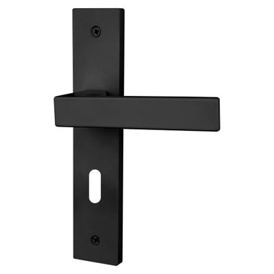 Poignées de porte sur plaques à clé Loft noir mat ALPERTEC