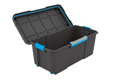 Malle de rangement étanche avec couvercle 80L bleu et noir Scuba - KETER