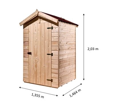 Abri toilette sèche en bois massif avec plancher 1,35 m², Livraison à domicile incluse - HABRITA
