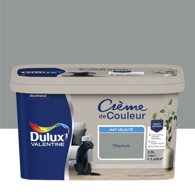 Peinture Crème de Couleur Titanium mat 2,5 L - DULUX VALENTINE