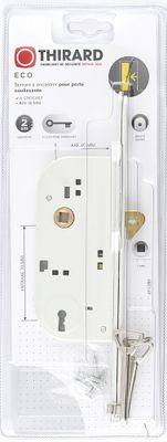 Serrure à encastrer à crochet axe 40 mm acier blanc THIRARD