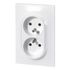 Prise électrique double compacte encastrable avec terre verticale Blanc - Neptune LEGRAND