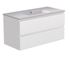 Meuble de salle de bains Evasion 2 tiroirs L100 x H83 x P46 cm panneaux de particules blanc - CONCILIO