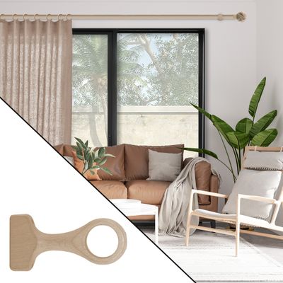 Support à oeil en bois diam 28 mm Finition Bois naturel par 2 - MOBOIS