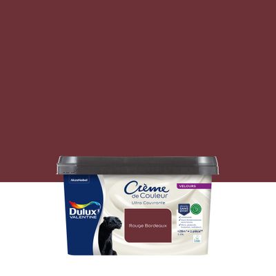 Peinture crème de couleur Rouge Bordeaux velours 2,25L - DULUX VALENTINE