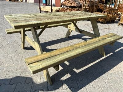 Table pique-nique ELLA bois L 177x l 155x h 76 cm 6 places - JARDIN SAUVAGE