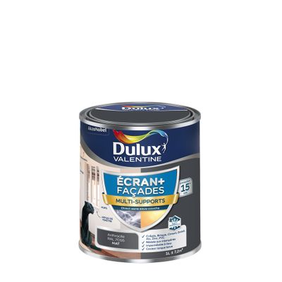 Peinture Ecran+ Façades Multi-supports Mat Anthracite 1 L - DULUX VALENTINE