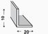 Cornière égale aluminium anodisé brossé 20 x 10 x 1,5 mm 2,50 m CQFD