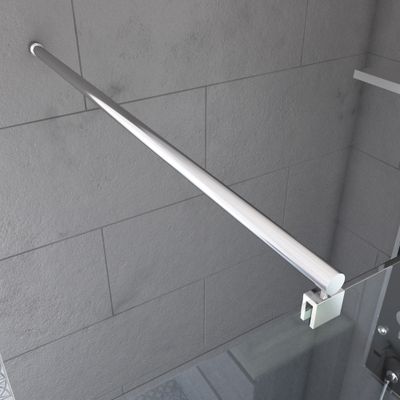 Barre de fixation murale chromee 100 cm redécoupable paroi de douche à l'italienne AURLANE