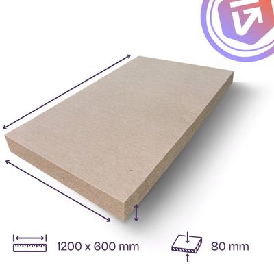 Panneau fibre de carton épaisseur 80 mm - l. 0,6 x L.1,2 m - lot de 7 panneaux - VALOSENSE