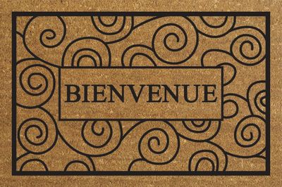 Paillasson coco 40 x 60 cm texte bienvenue arabesque ID HOME