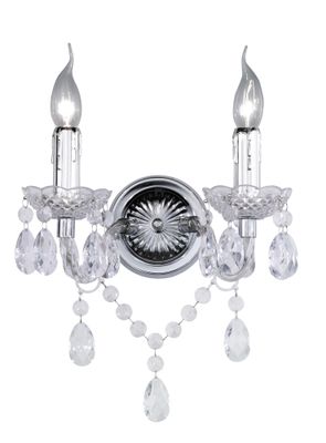 Applique murale LÜSTER chrome et cristal 2xE14 40W - REALITY