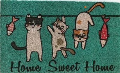 Tapis coco blanchi chatons 40 x 60 cm - ID MAT