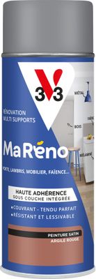 Peinture de rénovation multi- V33supports MaRéno argile rouge finition satinée 400 mL - V33