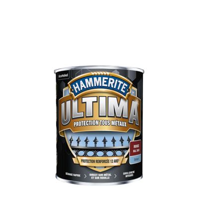 Peinture fer extérieur ultima Rouge brillant 0,75 L - HAMMERITE