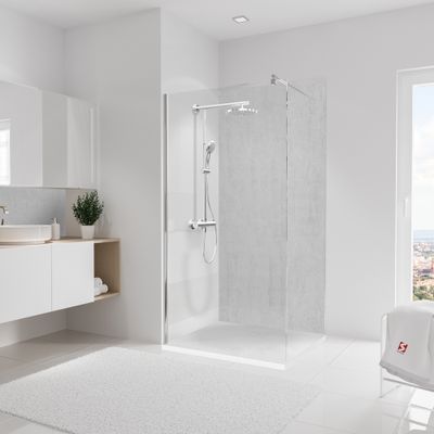 Panneau mural de douche 100x210 cm parement béton DecoDesign Décor - SCHULTE