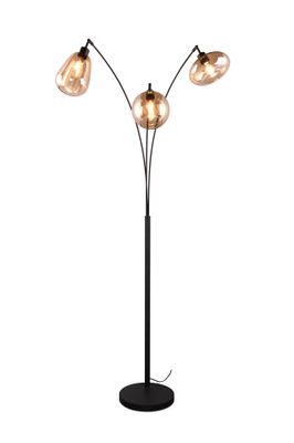 Lampadaire E14 Lumina noir et ambré 3x10W - TRIO