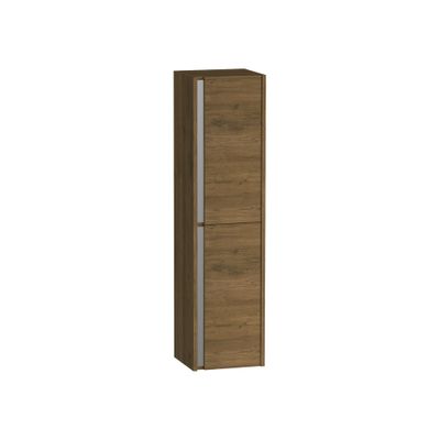 Colonne de salle de bains Thana 2 portes L35 x H140 x P32 cm panneau de particules vieux chêne