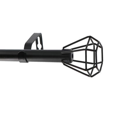 Kit de tringle à rideaux extensible en métal de 1.20 à 2.10 m diam 16 à 19 mm Finition noir mat - MOBOIS