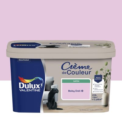 Peinture crème de couleur Baby Doll Satin 2,5 L - DULUX VALENTINE