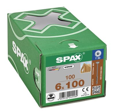 Vis tête disque Torx 6 x 100 mm par 100 SPAX